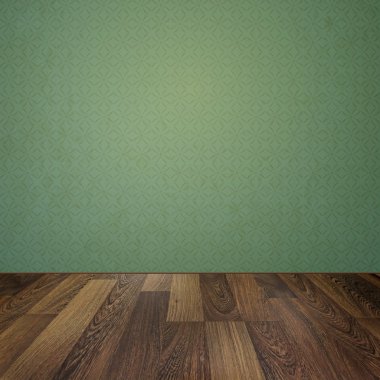 Vintage grunge arka plan ve ahşap zemin ile iç