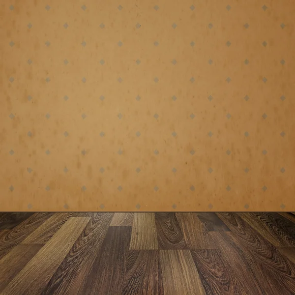 Εκλεκτής ποιότητας εσωτερικό. άδειο δωμάτιο με ρετρό ταπετσαρίες και ξύλινα flo — Φωτογραφία Αρχείου