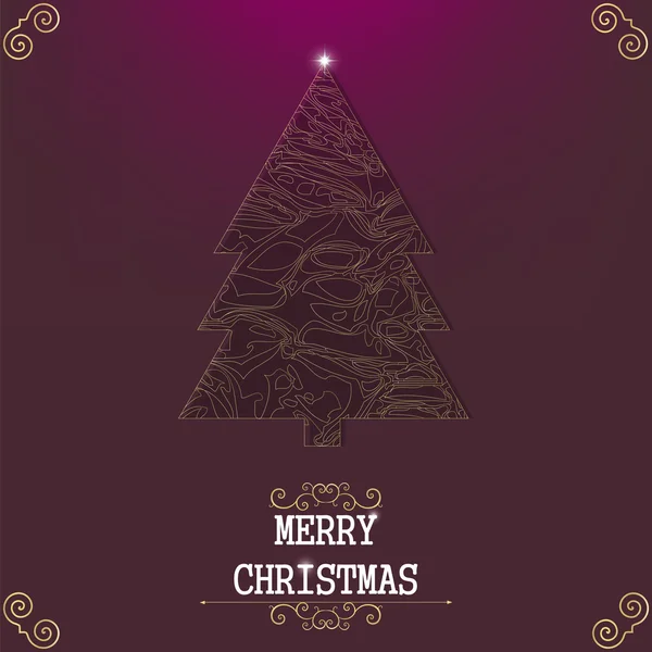 Arbre de Noël doré — Image vectorielle