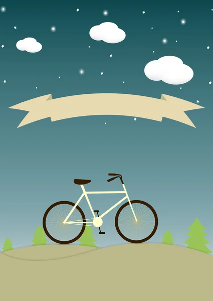 自転車と b で、テキストのための場所とビンテージ背景 — ストックベクタ
