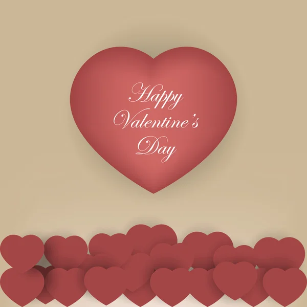 Valentine's day background with red origami paper hearts — Stock Vector