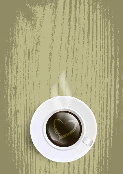 Cartaz com um copo de café — Vetor de Stock