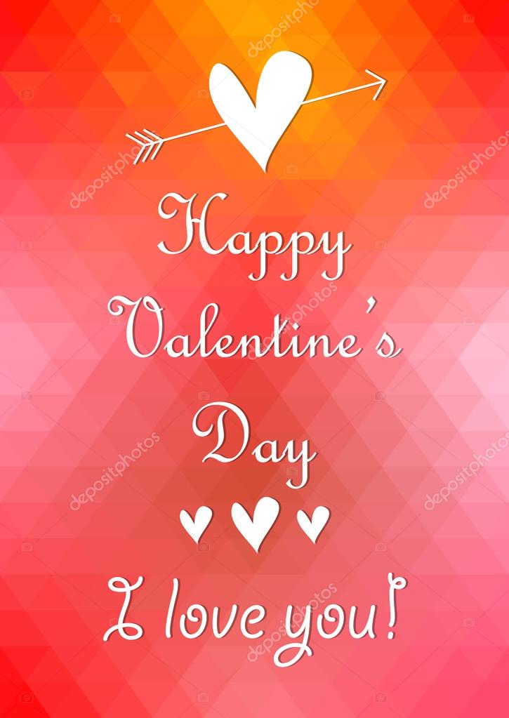 Feliz Día de San Valentín Diseño de tarjetas. 14 de febrero. Te