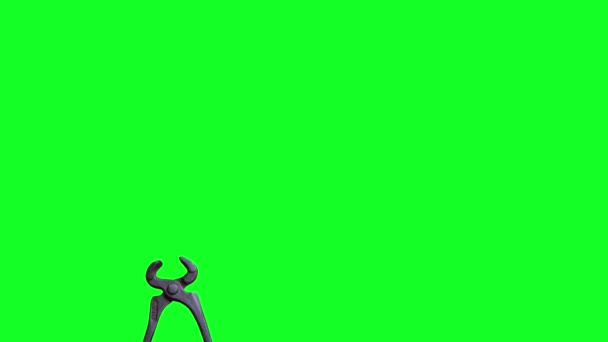 Animation Used Plier Tool Stop Motion Chroma Key Graphic Source — Stock Video