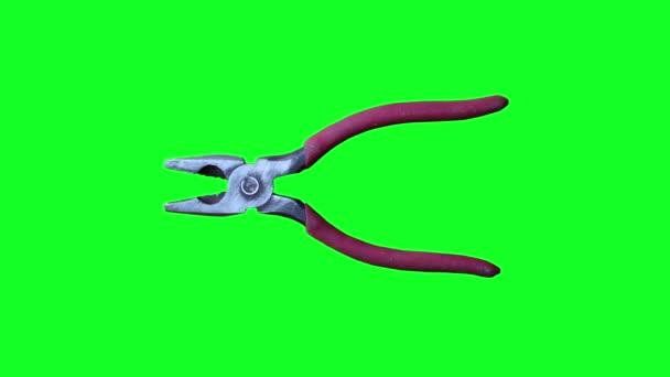 Old Used Plier Hand Tool Loop Stop Motion Animation Chroma — Stock Video