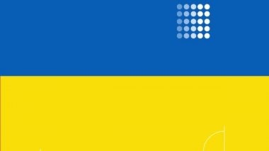 Modern Düz Hareket Arkaplan Canlandırmasını, pürüzsüz döngüyü, Ukrayna bayrak renk temasını şekillendirir