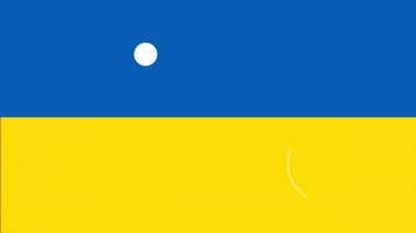 Modern Düz Hareket Arkaplan Canlandırmasını, pürüzsüz döngüyü, Ukrayna bayrak renk temasını şekillendirir