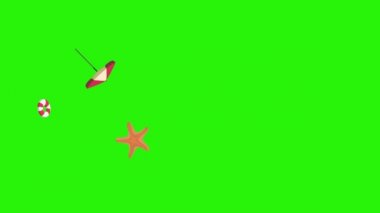 Travel beach objects animation graphic source elements chroma key, cartoon