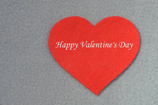 Happy Valentine Day Background Design Romantic Holiday Love Red Felt — Stock Photo, Image