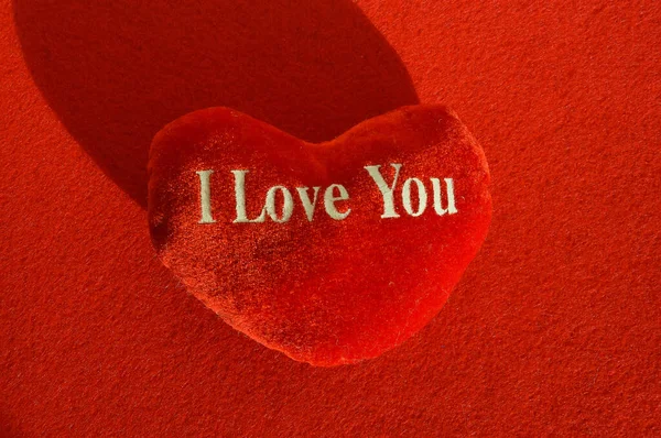 Днем Святого Валентина Фон Романтики Красное Сердце Милая Карточка Люблю — стоковое фото