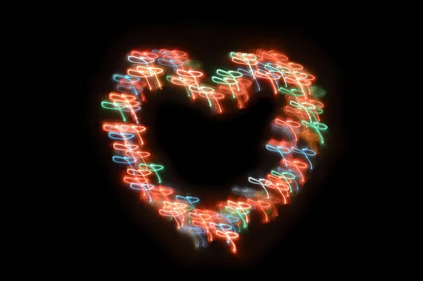 Šťastného Valentýna Zázemí Pro Design Romantické Dovolené Láska Neonové Srdce — Stock fotografie