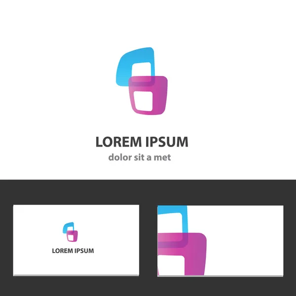 Modèle de conception de logo vectoriel avec carte de visite — Image vectorielle