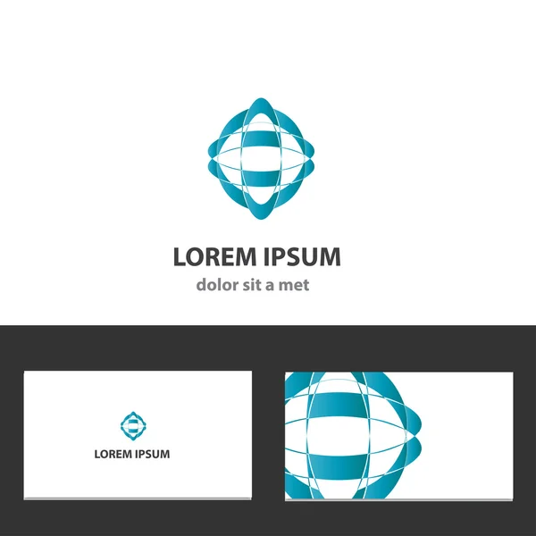 Πρότυπο σχεδίασης λογότυπο φορέα με επαγγελματική κάρτα — Διανυσματικό Αρχείο