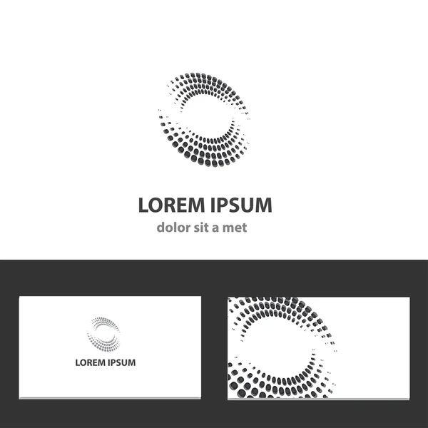 Vector logo design template with business card — Stock Vector