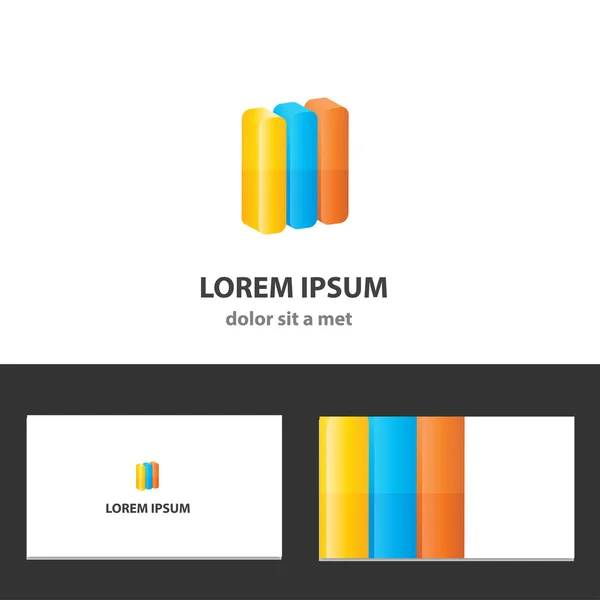 Plantilla de diseño de logotipo vectorial con tarjeta de visita — Vector de stock