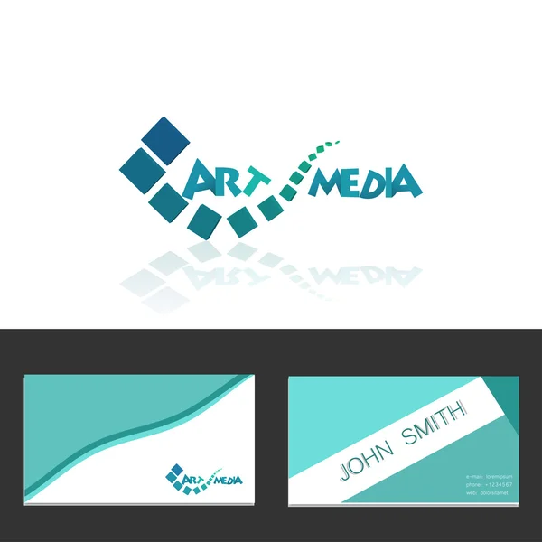 Plantilla de diseño de logotipo vectorial con tarjeta de visita — Vector de stock