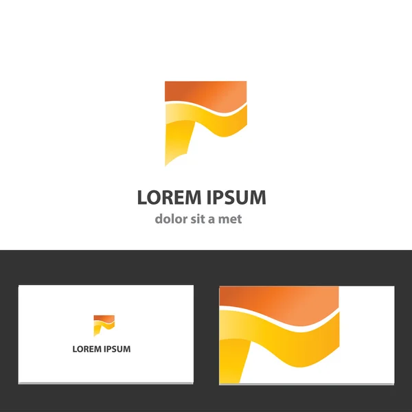 Modelo de design de logotipo vetorial com cartão de visita —  Vetores de Stock