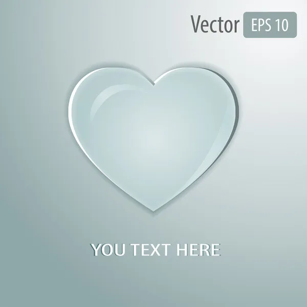 Shiny glass heart — Stock Vector