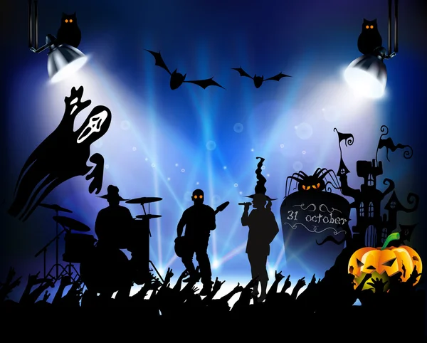 Rockkonsert på halloween — Stock vektor