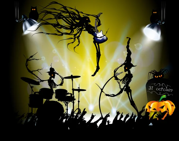 Rock concert on Halloween — Stock Vector