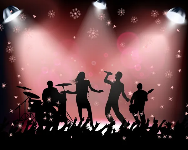 insanlar Noel konserinde dans