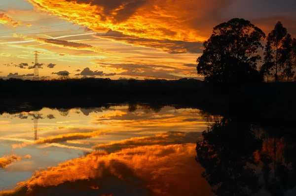 Puesta de sol en el estuario — Foto de Stock