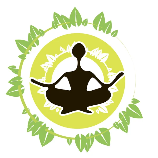 Icône de yoga feuilles — Photo