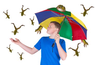 It is raining frogs clipart