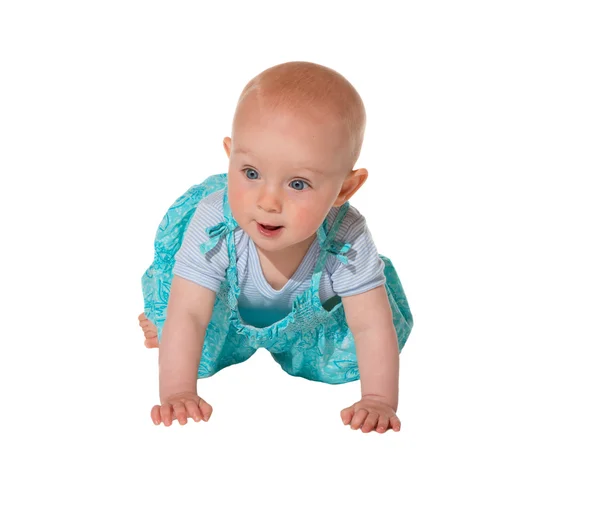 Adorable crawling baby facing camera — Stock Photo, Image