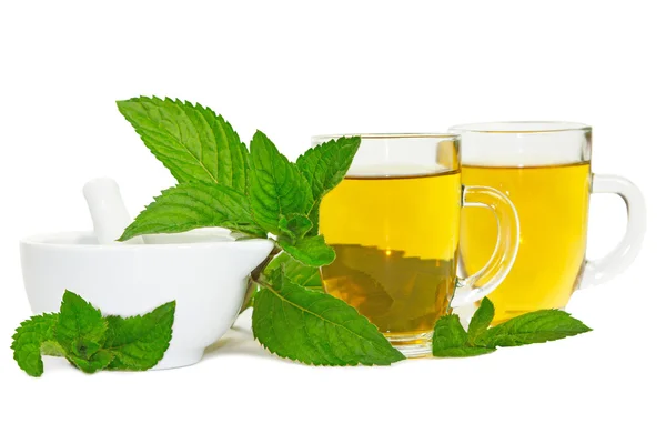 Bálsamo de limón o menta tisane o té — Foto de Stock