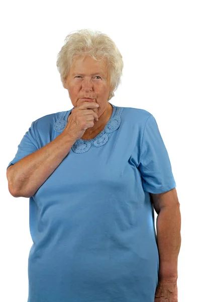 Toughtfully senior woman — Stock Photo, Image