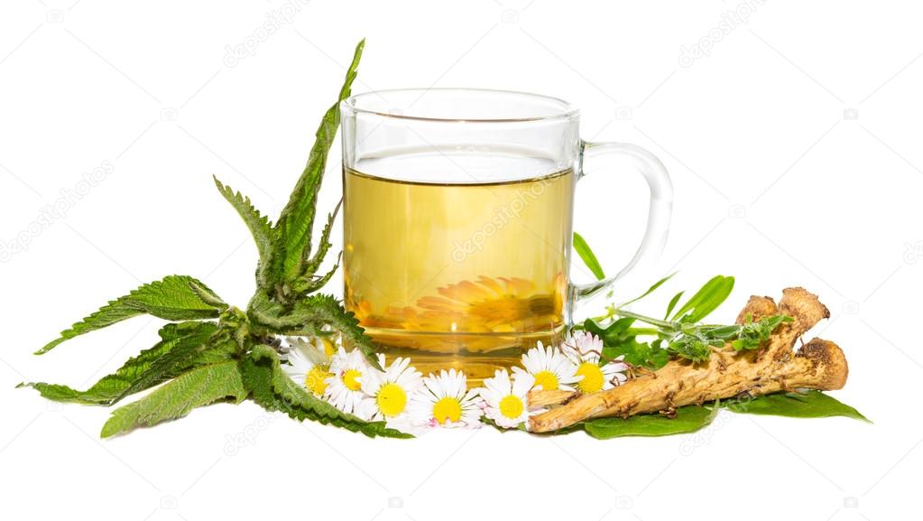 Fresch herbal infusion for detoxifying cure