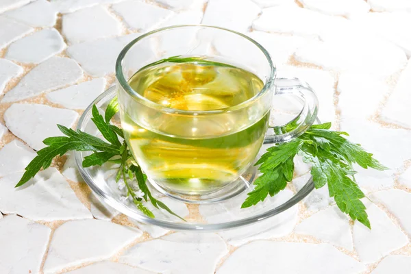 Листья вербены лекарственной и травяной чай — стоковое фото