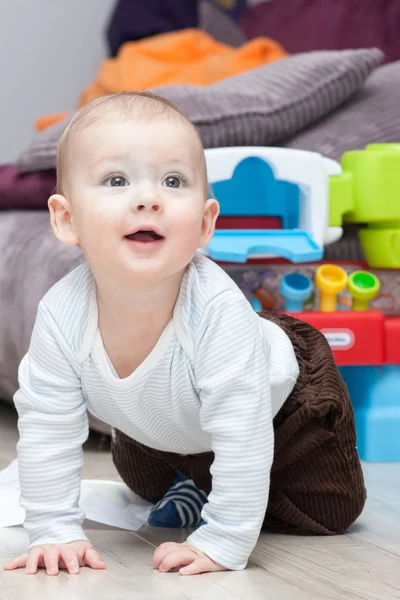 Baby boy with happy face playing — Stock Photo, Image