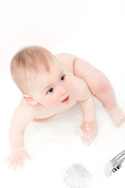 Baby boy during the bath — Stock Photo, Image