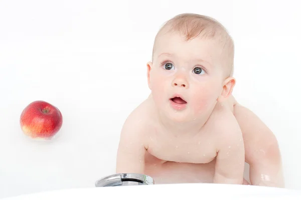 Baby boy during the bath — Stock Photo, Image