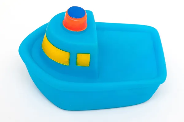 Azul juguete goma barco — Foto de Stock