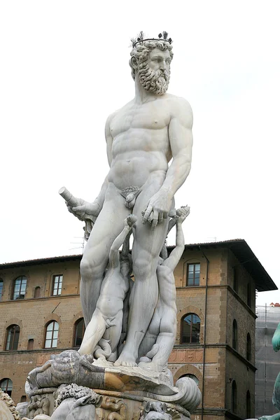 Great white marble Neptune Florence — Stock Photo, Image