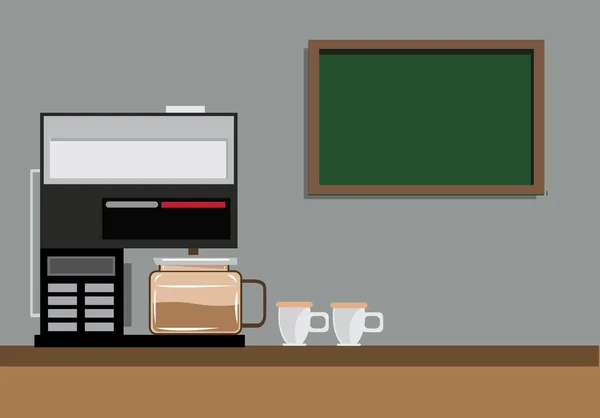 Coffee Machine Cafe Editable Clip Art — Image vectorielle