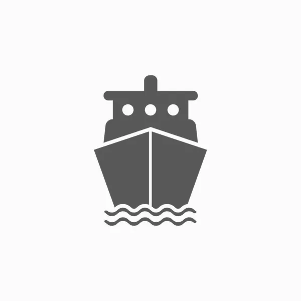 Иконка Корабля Иконка Лодки Вектор Круиза Морской Вектор Морская Иллюстрация — стоковый вектор
