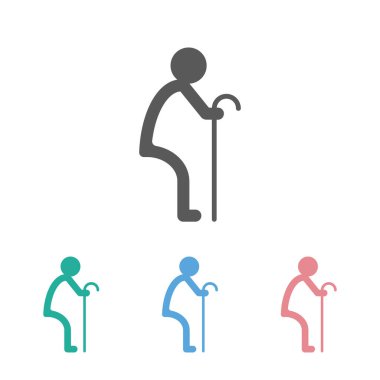 bunak simgesi, yaşlılar simgesi, eski vektör, yaşlanma, yaşlı illüstrasyonu