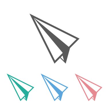 Kağıt düzlem simgesi, düzlem simgesi, uçuş vektörü, düzlem illüstrasyonu