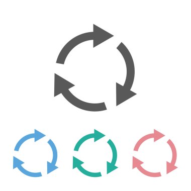 dolambaçlı simge, daire vektörü, trafik çember simgesi, yol işareti, döndürme illüstrasyonu