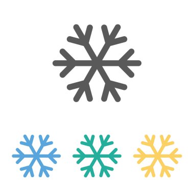 Kar Tanesi simgesi, kar simgesi, hava durumu illüstrasyonu, soğuk vektör, kış vektörü