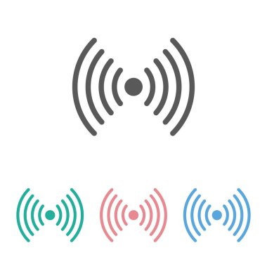 kablosuz simge, wifi simgesi, anten vektörü, internet vektörü, yayın illüstrasyonu