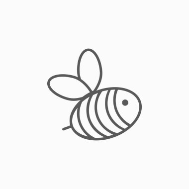 Arı simgesi, bal vektörü, hayvan illüstrasyonu, vahşi yaşam vektörü, yaban arısı simgesi