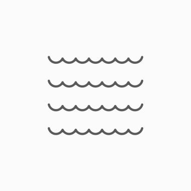 dalga ikonu, deniz ikonu, deniz vektörü, su çizimi