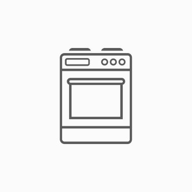 Soba ikonu, mutfak illüstrasyonu, mutfak malzemesi ikonu, yemek pişirme vektörü, fırın ikonu