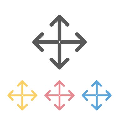 Simge uzat, vektörü yeniden boyutlandır, simgeyi büyüt, ok resimlemesi