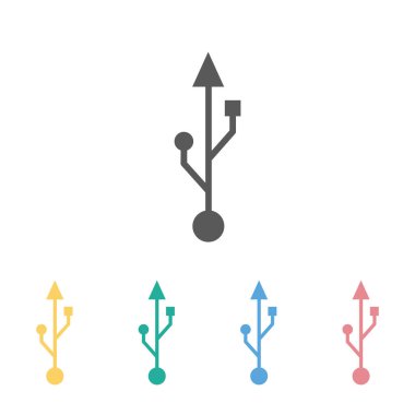 usb simgesi, soket vektörü, bellek simgesi, bilgisayar illüstrasyonu